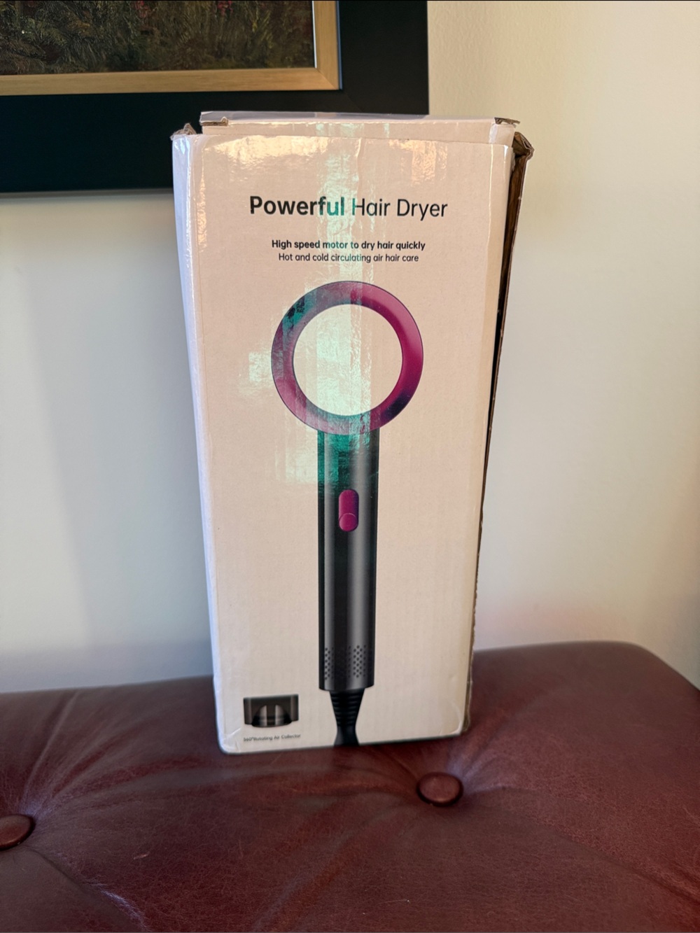 Dyson style Hair Dryer - Gray with purple Accent